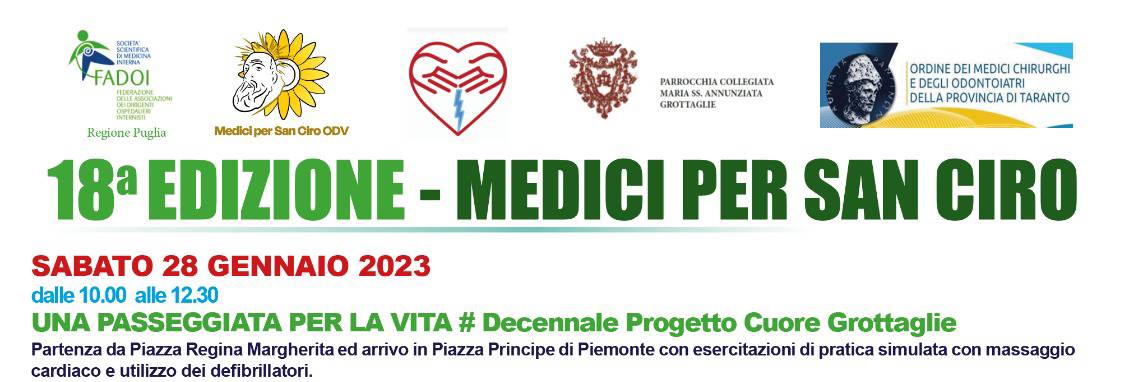 18ª edizione di Medici per San Ciro 2023 – Grottaglie